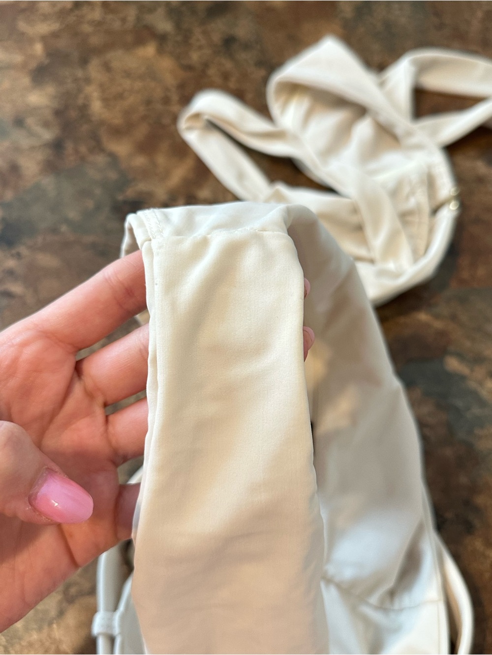 Tularosa Ivory High Waisted Bikini Set Size Small Underwire Top Ruched Bottoms - Picture 6 of 6